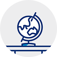 Globe icon depicting Asia Pacific region.