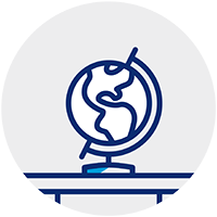 Globe icon depicting Americas region.