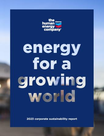 Thumbnail of cover to the 2023 Chevron Corporate Sustainability Report