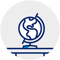 Globe icon depicting Americas region.