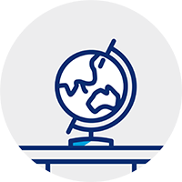 Globe icon depicting Asia Pacific region.